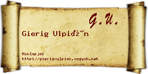 Gierig Ulpián névjegykártya